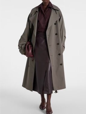 The Frankie Shop Mavis Oversized Gray Grey Trench Coat